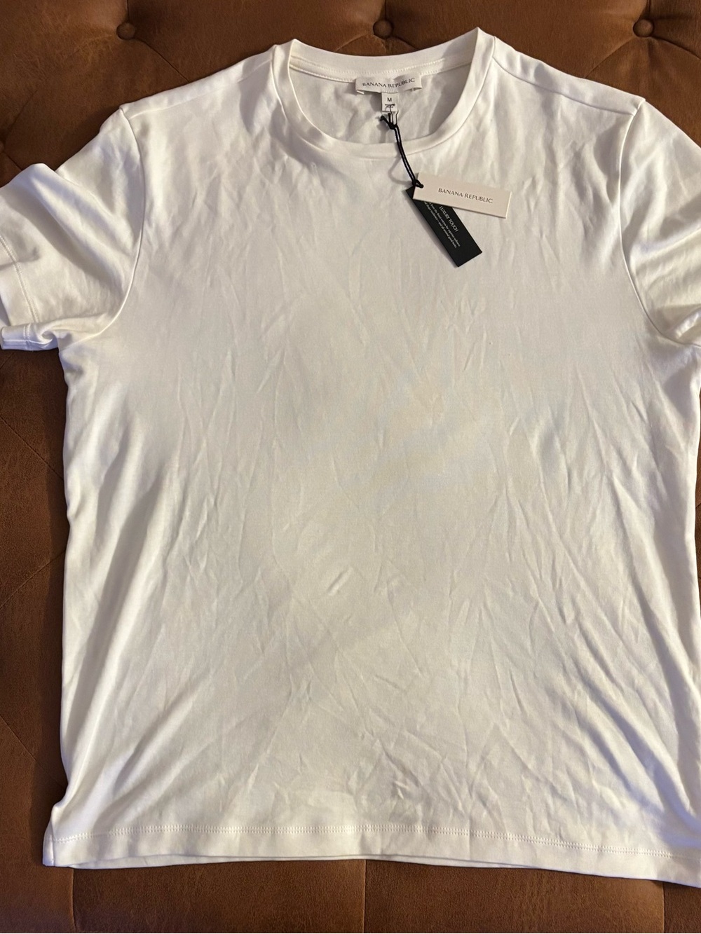BRAND NEW - Banana Republic Men’s White Short-Sleeve Crew T-Shirt - Medium